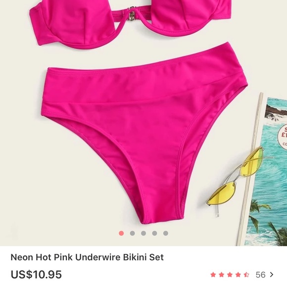 hot pink bathing suit - Picture 4 of 4